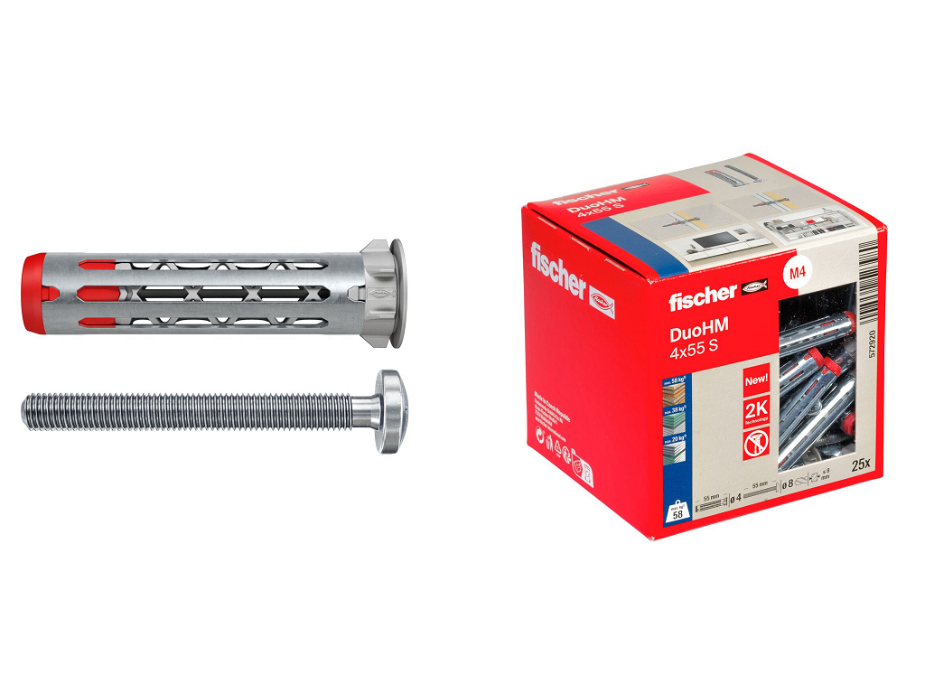 duohm 4x55 s pz tassello a vite impronta pzd per cartongesso-truciolare fischer.png DuoHM 4x55 S PZ Tassello a Vite Impronta PZD per Cartongesso-Truciolare pz.25 | Fischer - immagine 1